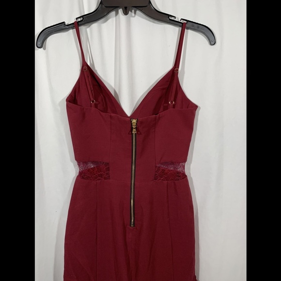NEW $438‎ Maria Blanca Nero Shannon Lace Inset Gown in Burgundy [SZ 0 ] - Picture 11 of 12